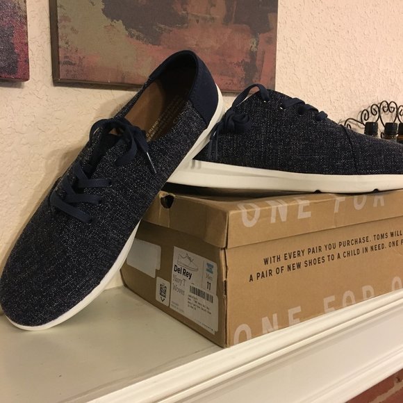 TOMS Del Rey woven sneakers, navy, NIB - Picture 1 of 5